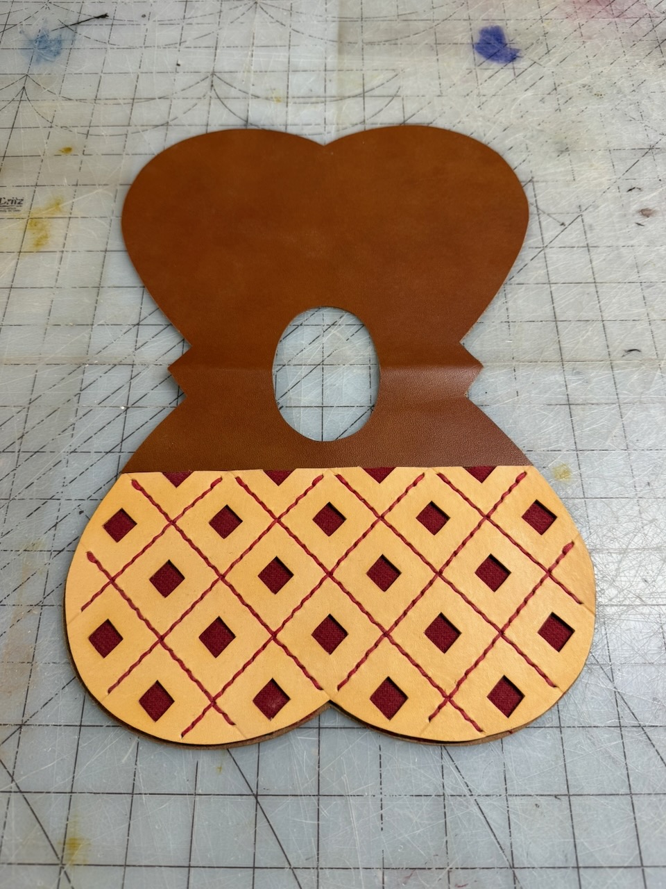The bag starts to take shape